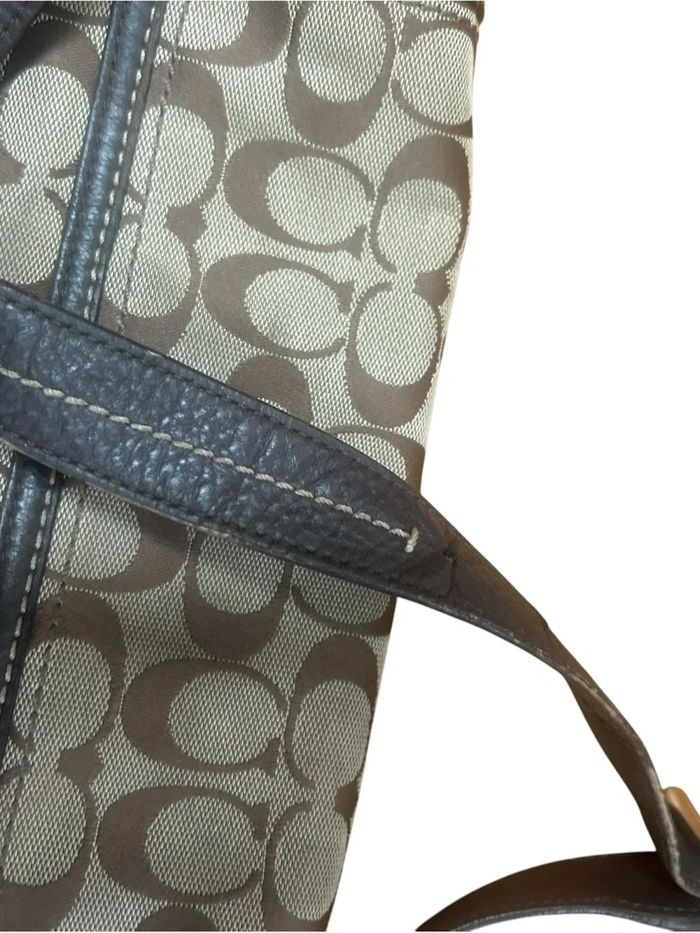 Authentic Vintage Coach Y2K Monogram Flap Shoulder Bag Purse Leather Soho 2000s